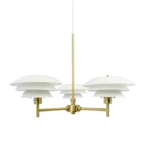 DL20 Opal Kronleuchter Messing 