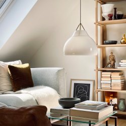 Pyra pendel opal glas/messing