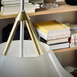 Pyra pendel opal glas/messing