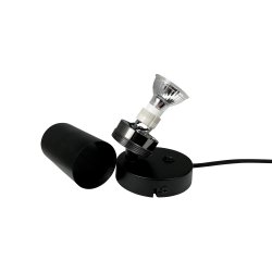 Modern black wall spotlight with switch and cord