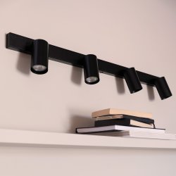 Modernes Schwarz mit 4-Spot-Deckenschiene