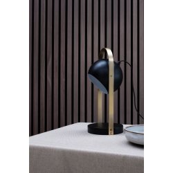 Geneve Bordlampe sort med messing hank