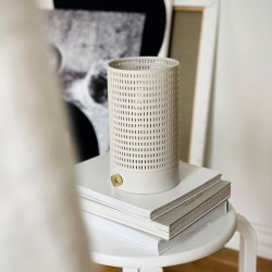 Mesh hvid / messing lanterne