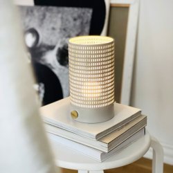 Mesh hvid / messing lanterne