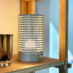 Mesh hvid / messing lanterne