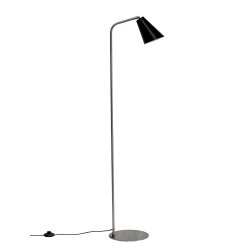 Oswald sort/stl gulvlampe