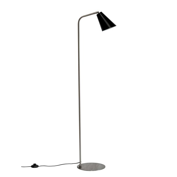 Oswald black/steel floor lamp