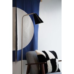 Oswald sort/stl gulvlampe