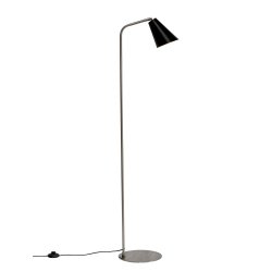 Oswald sort/stl gulvlampe