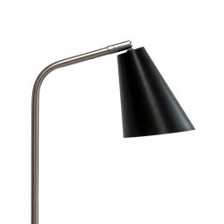 Oswald sort/stl gulvlampe