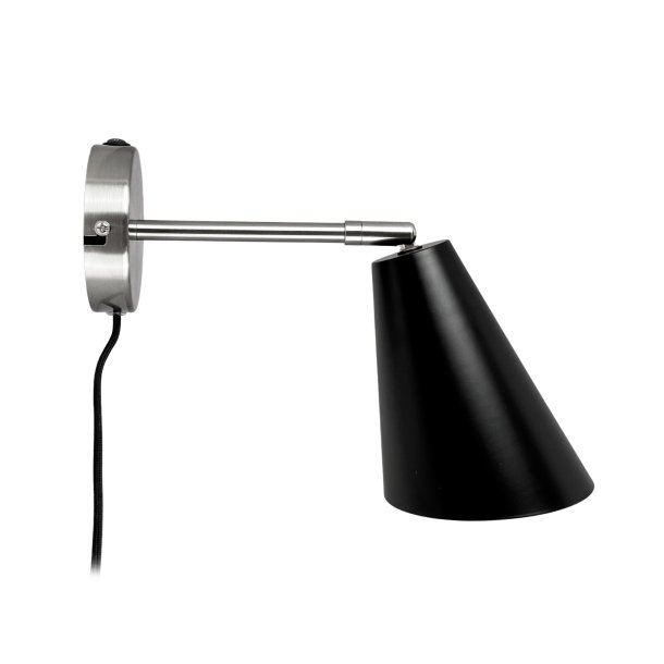 Oswald black/steel wall light