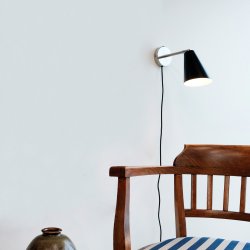 Oswald black/steel wall light