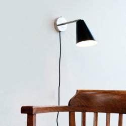 Oswald black/steel wall light