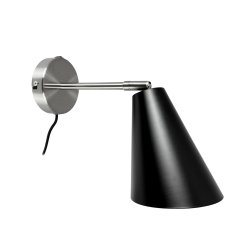 Oswald black/steel wall light