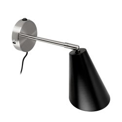 Oswald black/steel wall light