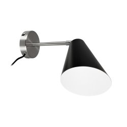 Oswald black/steel wall light