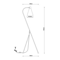 Miles 3-legged floor lamp black