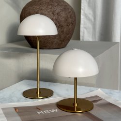ALONG LED Mini Table Lamp beige/brass - Box of 2