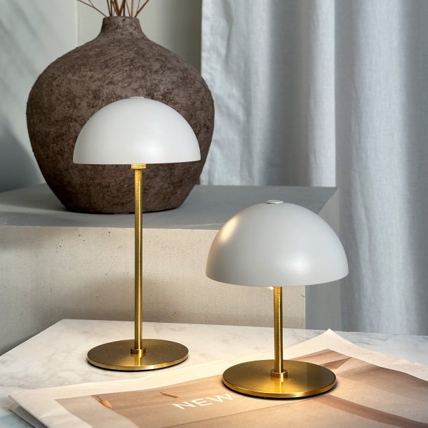 ALONG LED Mini Table Lamp beige/brass - Box of 2