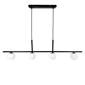 Alice black long table pendant with 4 white domes