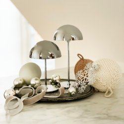 ALONG LED Minibordlampe krom 2 stk. i ske