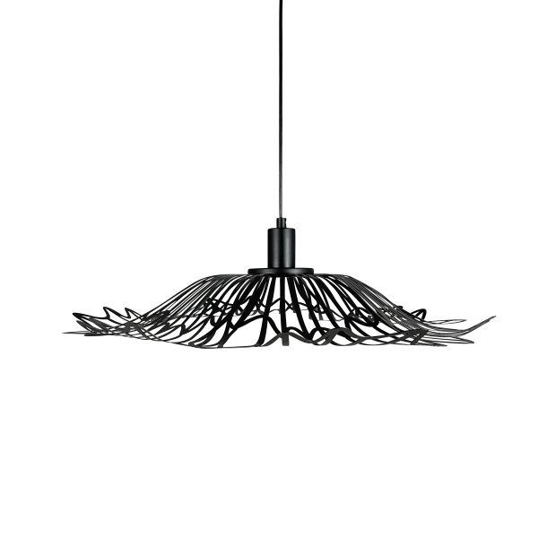 Flora matt black pendant Large