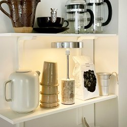 Starlight LED genopladelig bordlampe krom med gr marmor