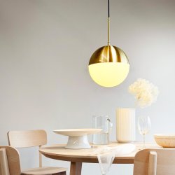 Nova D25 Pendelleuchte Opal/Messing