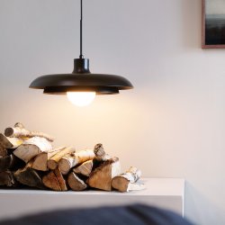 AVA pendant black with glass dome