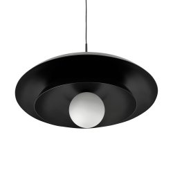 AVA pendant black with glass dome