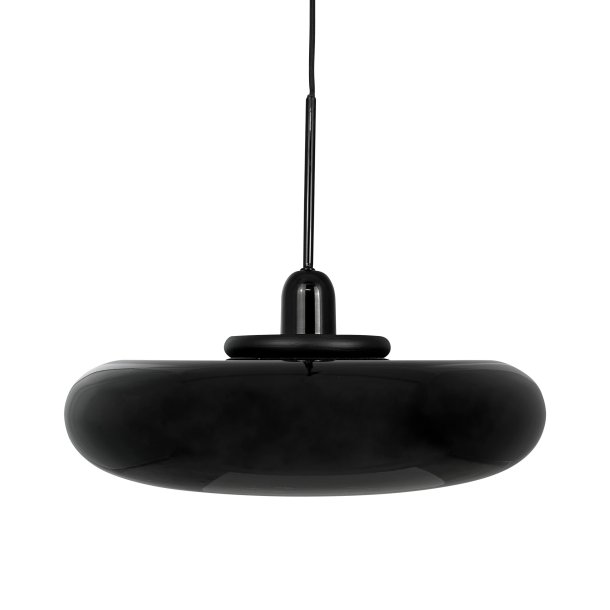 Planet pendant glossy black with black suspension