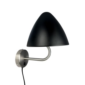 OULU Wall light black - brushed steel