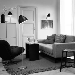 OULU Vglampe sort - brstet stl