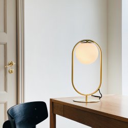 Reims bordlampe med bue og glas kuppel - lav