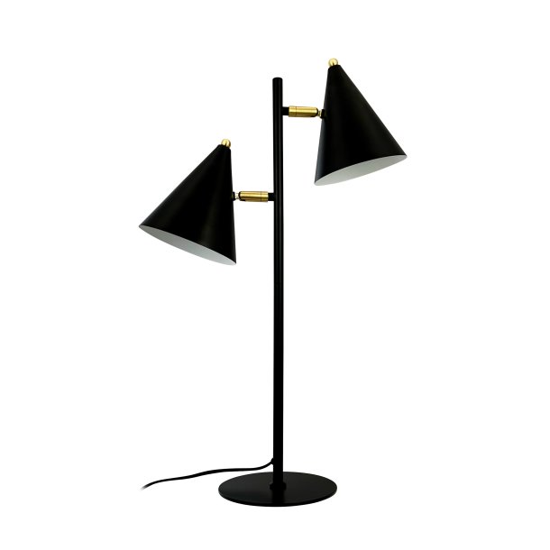 French collection: Rouen table lamp black with 2 shades