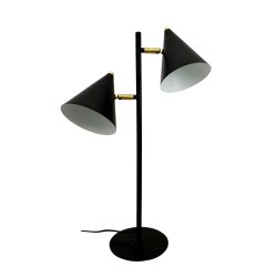 Rouen bordlampe sort med 2 skrme
