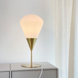Ballon Bordlampe Opal/ Messing