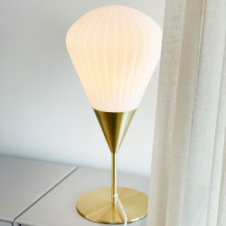 Ballon Bordlampe Opal/ Messing