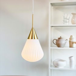 Ballon Pendel Opal/ Messing Small