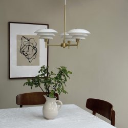 DL20 opal lysekrone messing