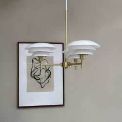 DL20 opal lysekrone messing