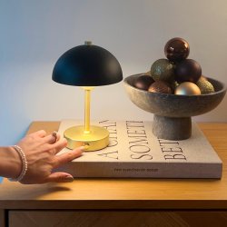 Malm Special Edition black/brass LED table lamp rechargeable