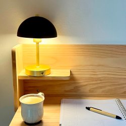 Malm Special Edition black/brass LED table lamp rechargeable