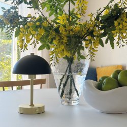 Malm Special Edition black/brass LED table lamp rechargeable