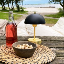 Malm Special Edition black/brass LED table lamp rechargeable