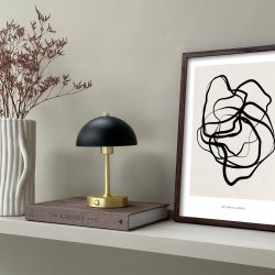 Malm Special Edition black/brass LED table lamp rechargeable