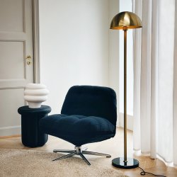 Menton gulvlampe messing - marmor