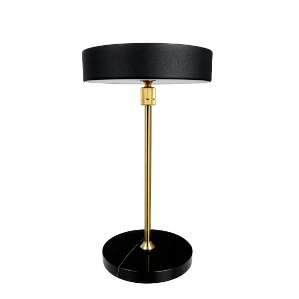 MOONLIGHT LED Rechargeable table lamp black with black marble, brass