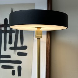 MOONLIGHT LED Rechargeable table lamp black with black marble, brass