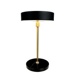 MOONLIGHT LED Rechargeable table lamp black with black marble, brass